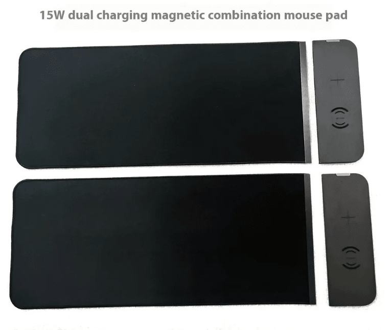 15W Magnetic Wireless Charging Mouse Pad, Double-layer PU Leather, Integrated Magnetic Combo