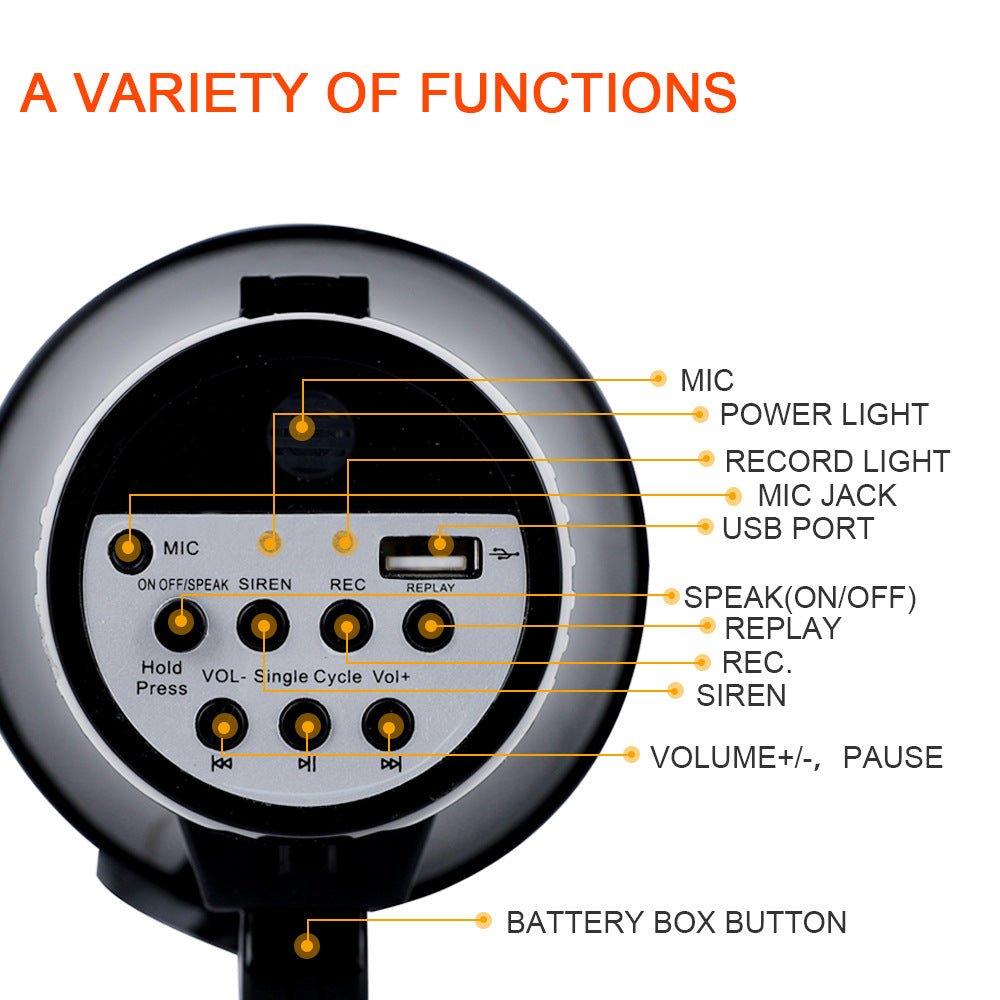 35W USB Handheld Speaker with Recording and Alarm