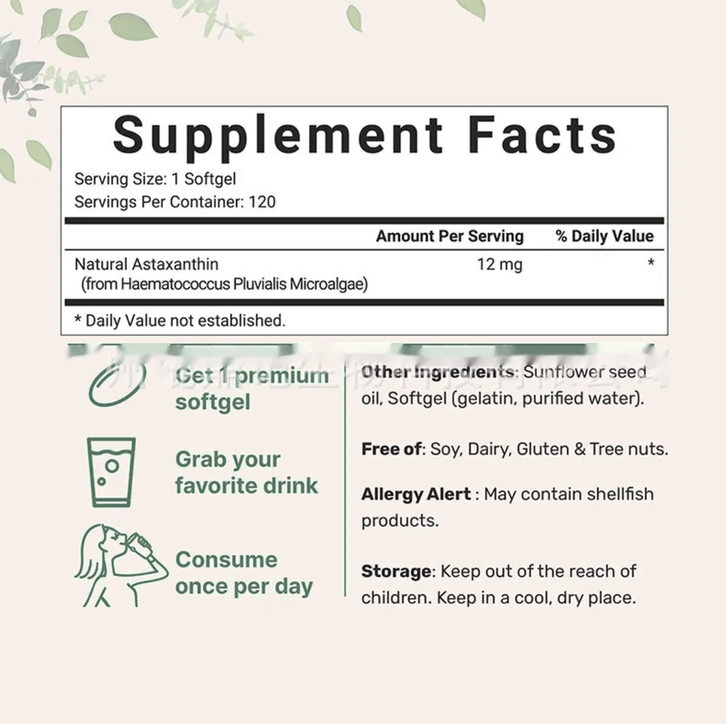 Astaxanthin Soft Capsules – 120 Tablets