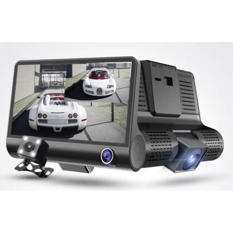 Car 360-Degree Panoramic Driving Recorder 4-Inch High-Definition Hidden Three-Lens Three-Record Reversing Image Three-Way