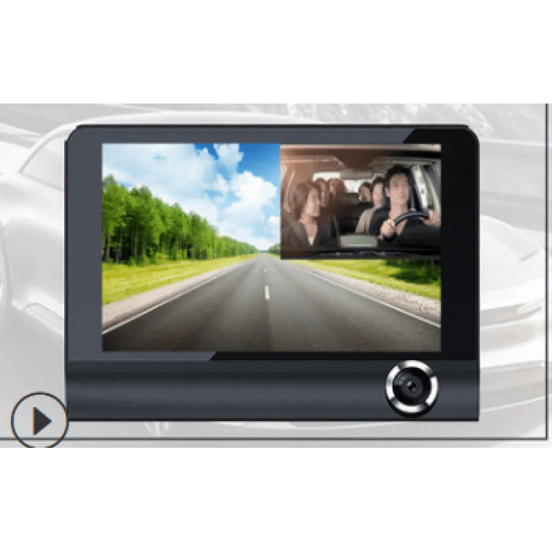 Car 360-Degree Panoramic Driving Recorder 4-Inch High-Definition Hidden Three-Lens Three-Record Reversing Image Three-Way