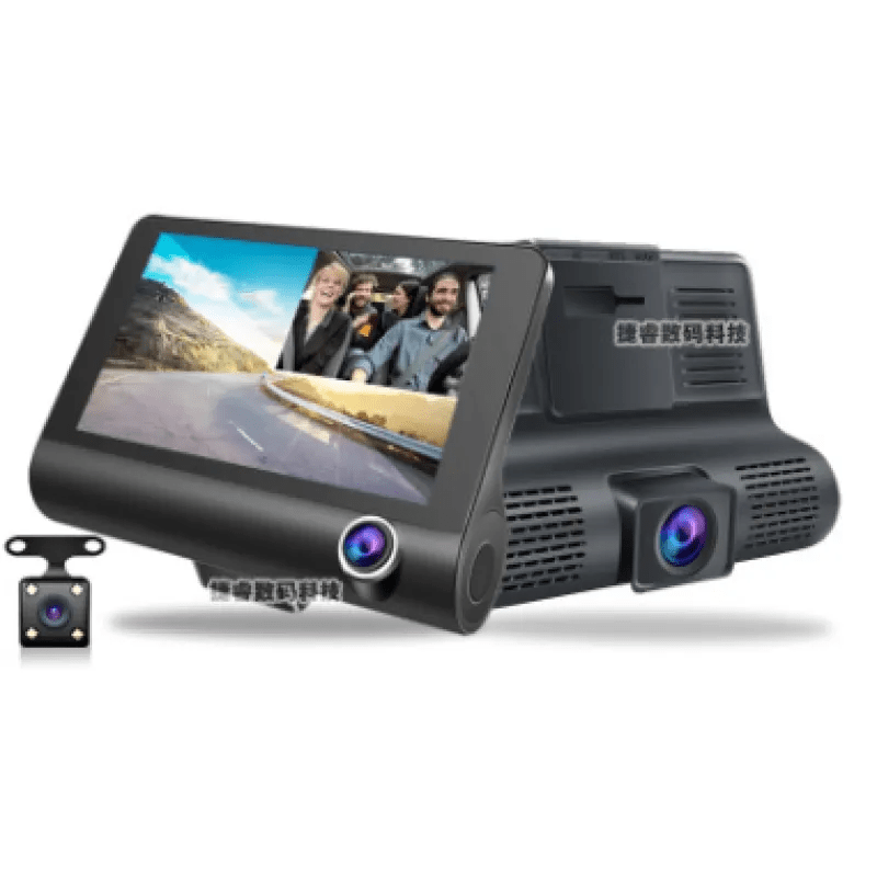 Car 360-Degree Panoramic Driving Recorder 4-Inch High-Definition Hidden Three-Lens Three-Record Reversing Image Three-Way