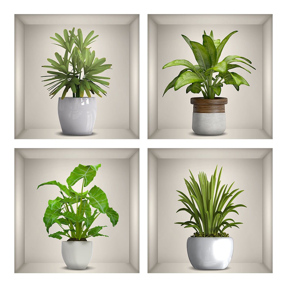 Creative 3D Plant Wall Stickers for Home Decor