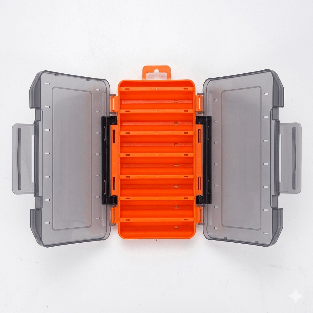 Durable Dual-Sided Fishing Tackle Box