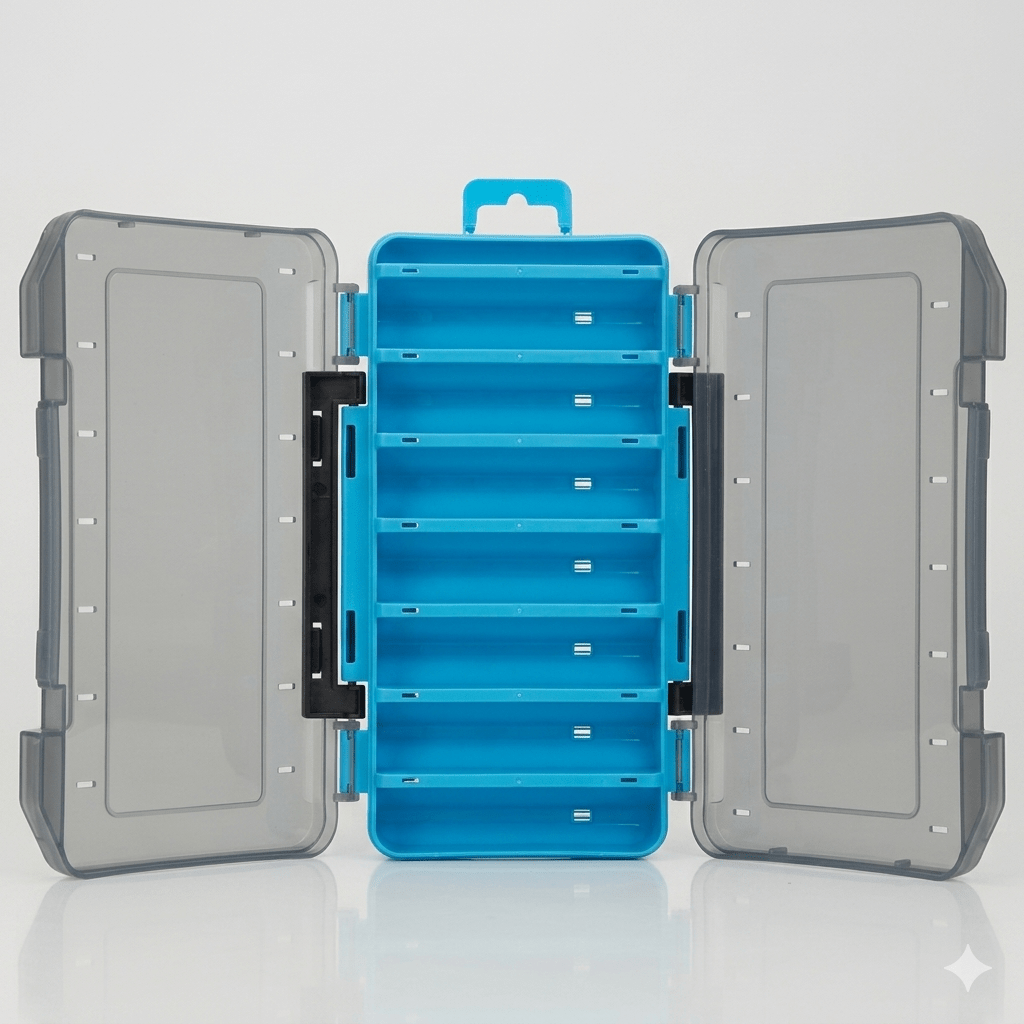 Durable Dual-Sided Fishing Tackle Box