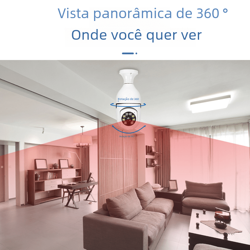 E27 Bulb Camera with 360° Indoor HD Night Vision