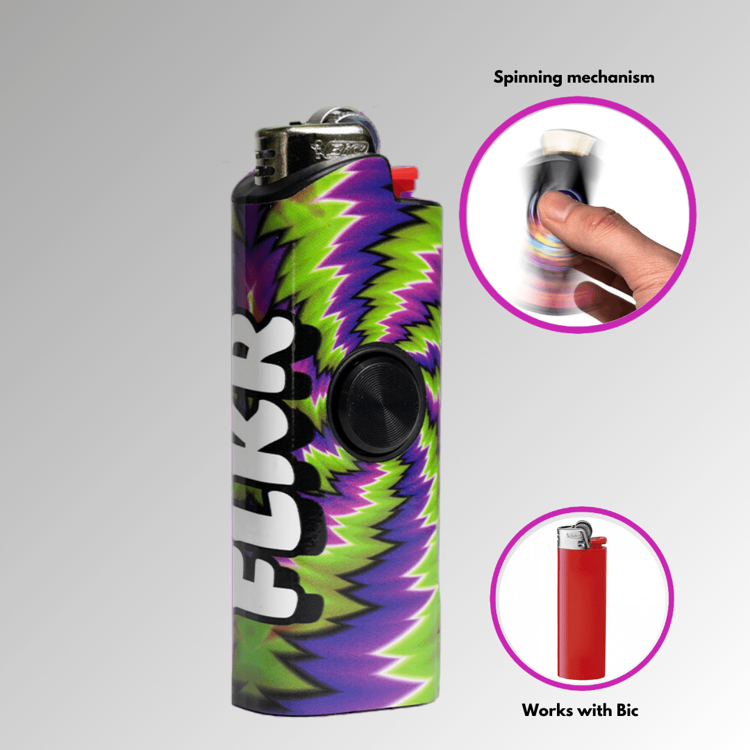 FLKR LYTR® Amazon Prime Must Have Fidget Spinner Lighter Case "Trippy" for Bic® Lighter Case - $11.99