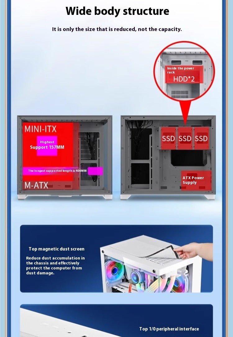 Panoramic Glass 360 Water-cooled PC Case
