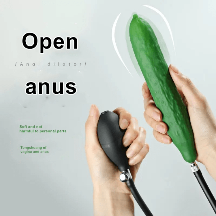 Silicone Inflatable Cucumber-Shaped Dildo Extension