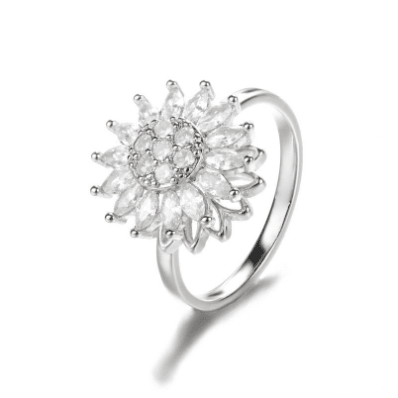 Sunflower Rotation Ring for Anxiety Relief