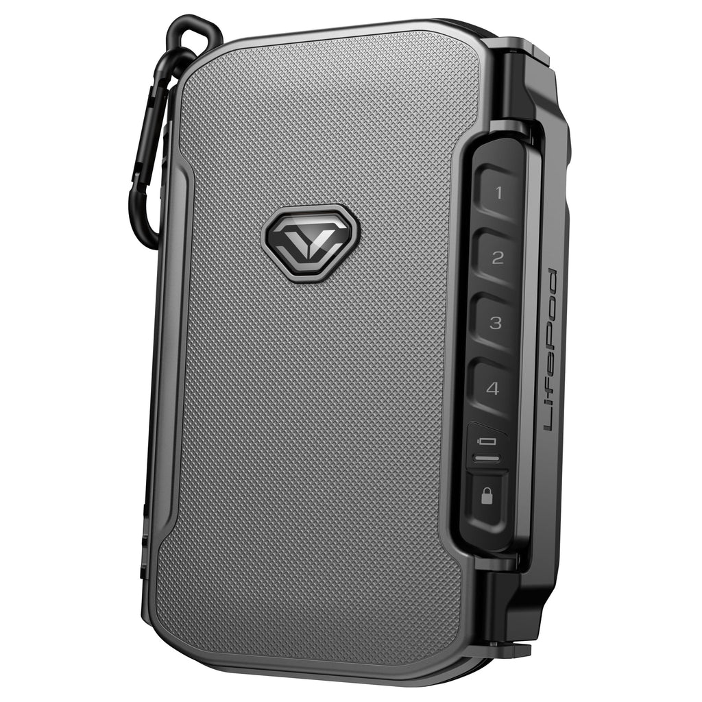 VAULTEK LifePod X Micro Weatherproof Electronic Lockbox Secure Travel Case Rugged Mini Portable Case with Backlit Keypad (Gunmetal)