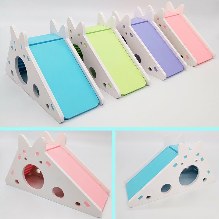 Wooden Slide House for Small Pets